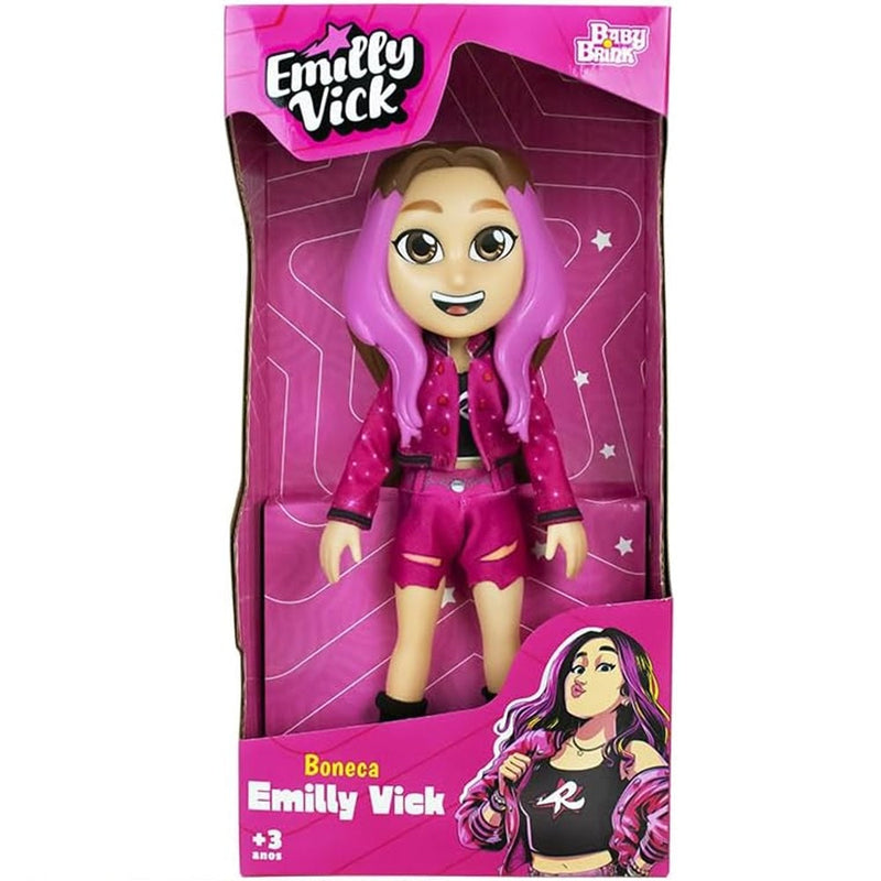 Boneca Emilly Vick Dos Rosa Youtuber Vinil 25cm