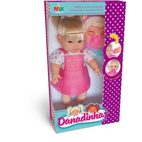 Boneca Danadinha Negra 33CM