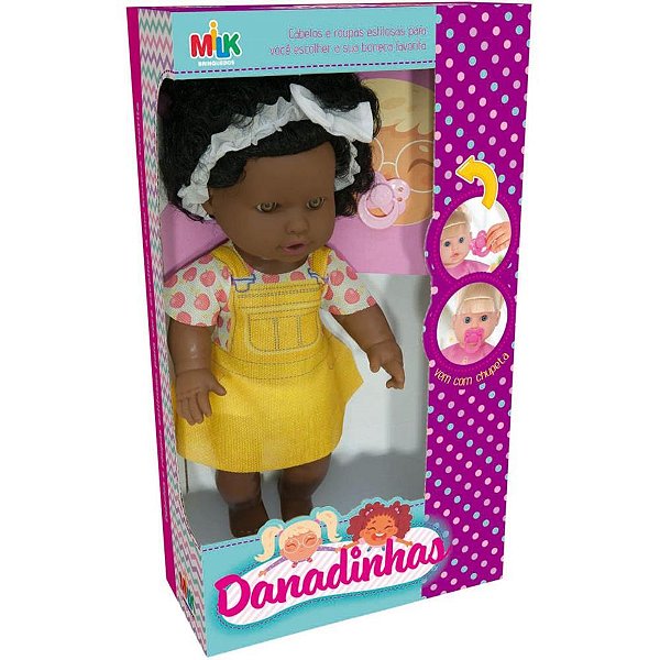 Boneca Danadinha Negra 33CM