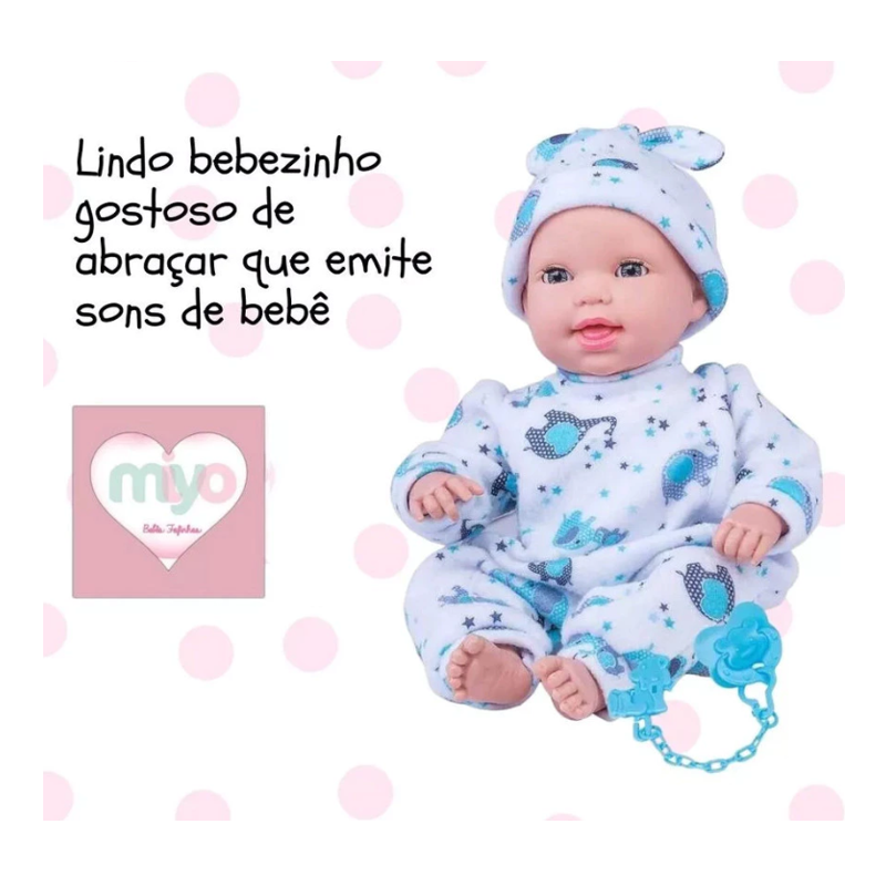 Boneca Miyo Menino Com Sons De Bebê
