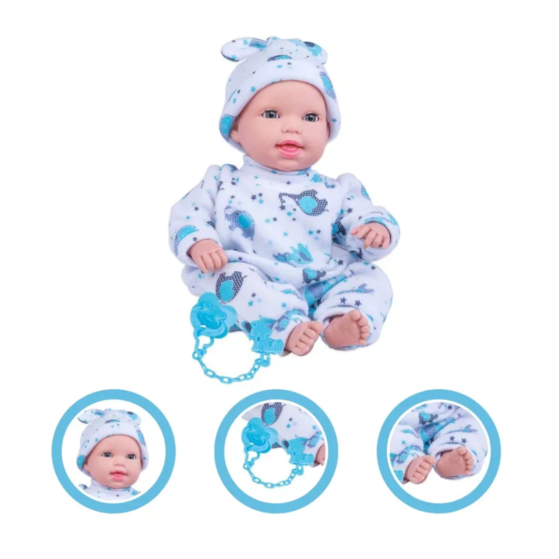 Boneca Miyo Menino Com Sons De Bebê