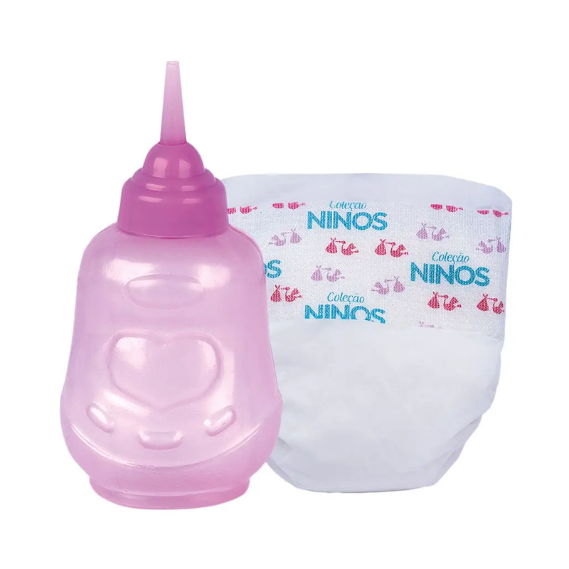 Boneca Love Born Faz Xixi Menina Touca Rosa